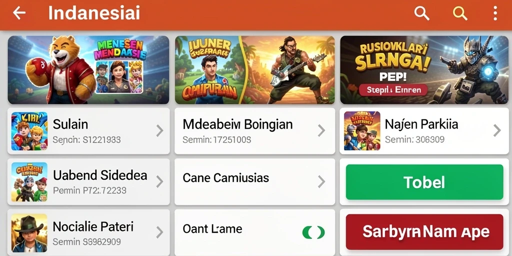 Tampilan awal permainan yang menarik dengan karakter unik.